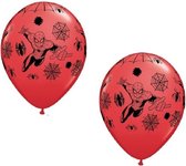 Spiderman party thema ballonnen 12x stuks - Feestartikelen/versieringen