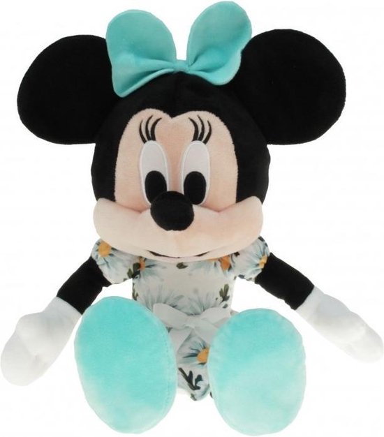 Pluche Minnie Mouse knuffel 30 cm lichtblauw met bloemen jurkje - Disney  knuffel muis... | bol.com