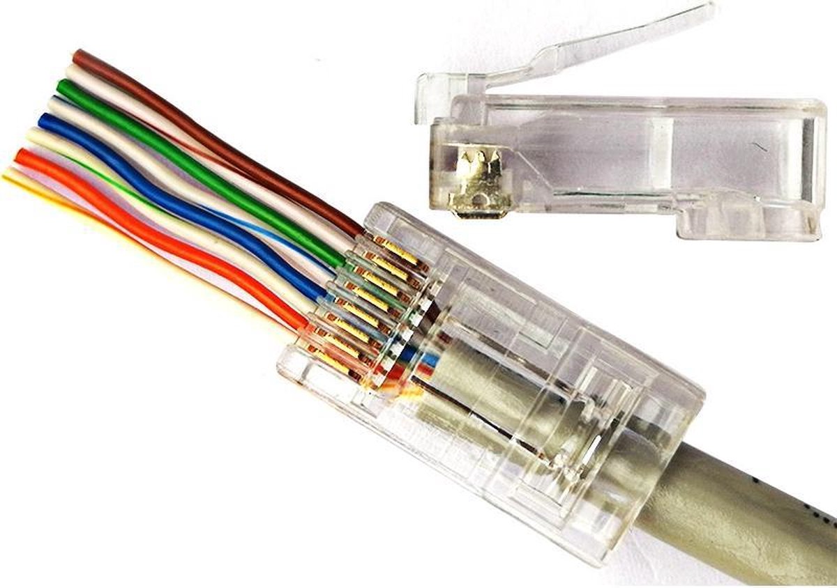 Schenk ICT - RJ45 krimp connectoren met doorsteekmontage voor U/UTP CAT6  netwerkkabel... | bol.com