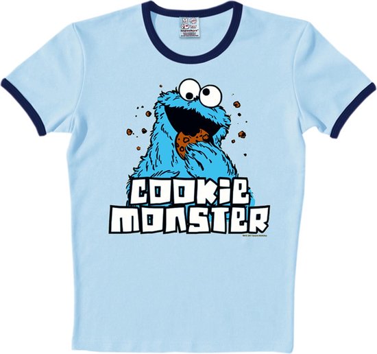 Sesamstraat Koekiemonster shirt heren slim fit blauw - Medium | bol.com