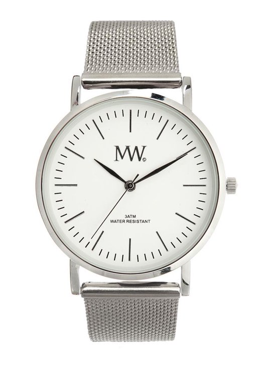 MW Horloge Flat Style Silver Mesh White Dial | bol