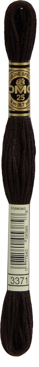 DMC Borduurzijde 3371 - Donkerbruin Zwart