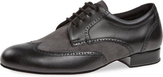 Chaussures de danse de salon pour homme Diamant 099-025-376 - Cuir noir / Suède gris -Taille 42
