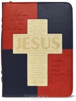 Bijbelhoes LuxLeather - Names of Jesus - Cross  - Medium - 20.5 x 14.5 cm