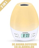 Aroma Diffuser Nachtlamp Wekker Slaaptrainer 2 in 1 Nachtlampje – Verschillende kleuren licht – Meditatie & Ontspanning