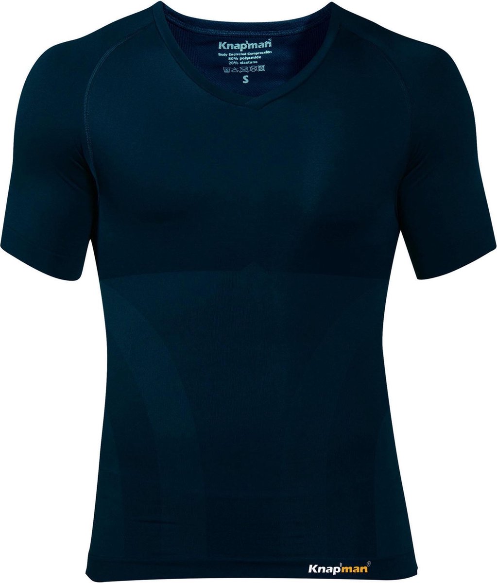 Knapman Zoned Compression V-hals Shirt 2.0 Navy Blue | Compressieshirt voor Heren | Maat XL