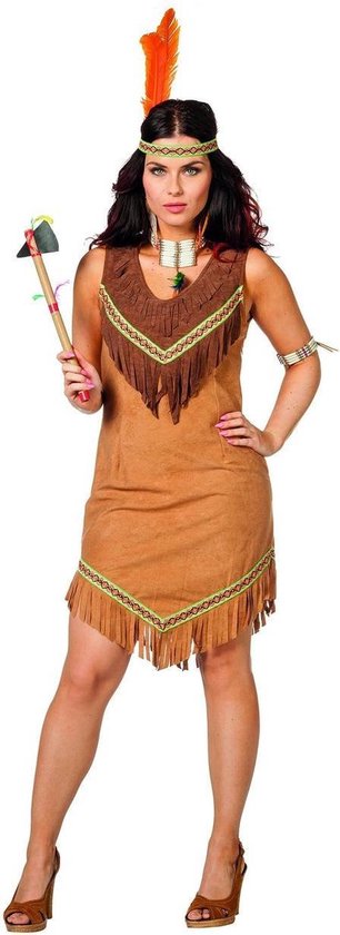 Indiaan Kostuum | Wabanaki Indiaan New England | Vrouw | Maat 36 | Carnaval kostuum | Verkleedkleding