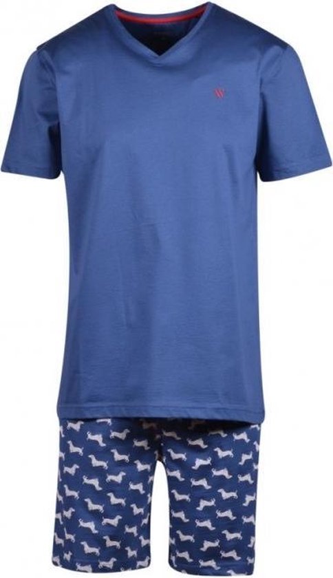 Woody pyjama heren - marineblauw - 201-1-MVS-S/853 - maat L | bol.com