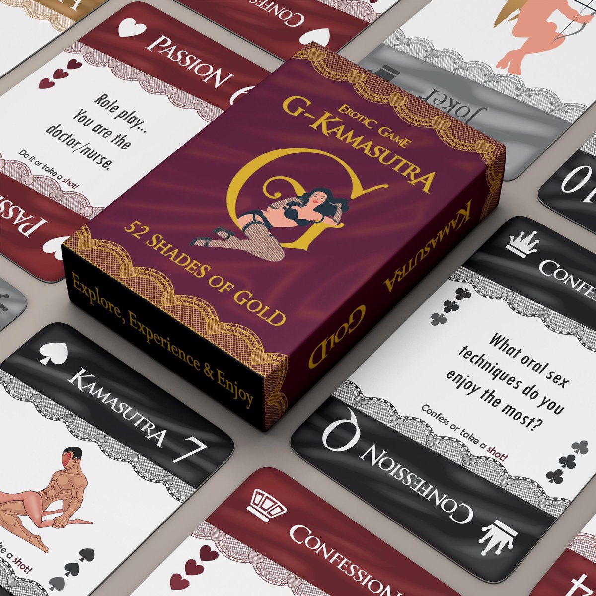 Boîte de jeu cartes à aux images du Kamasutra érotique sexy coquin -  Totalcadeau