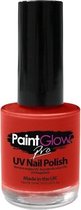 Neon rode UV nagellak 12 ml - Lichtgevende glow in the dark/blacklight nagellakjes - Schmink/make-up rood thema