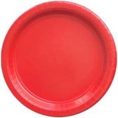 Kartonnen Bordjes rood 23cm 20st - Wegwerp borden - Feest/verjaardag/BBQ borden
