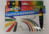 Textiel stiften / textiel markers - 5 stuks - Zwart Geel Rood Groen Blauw