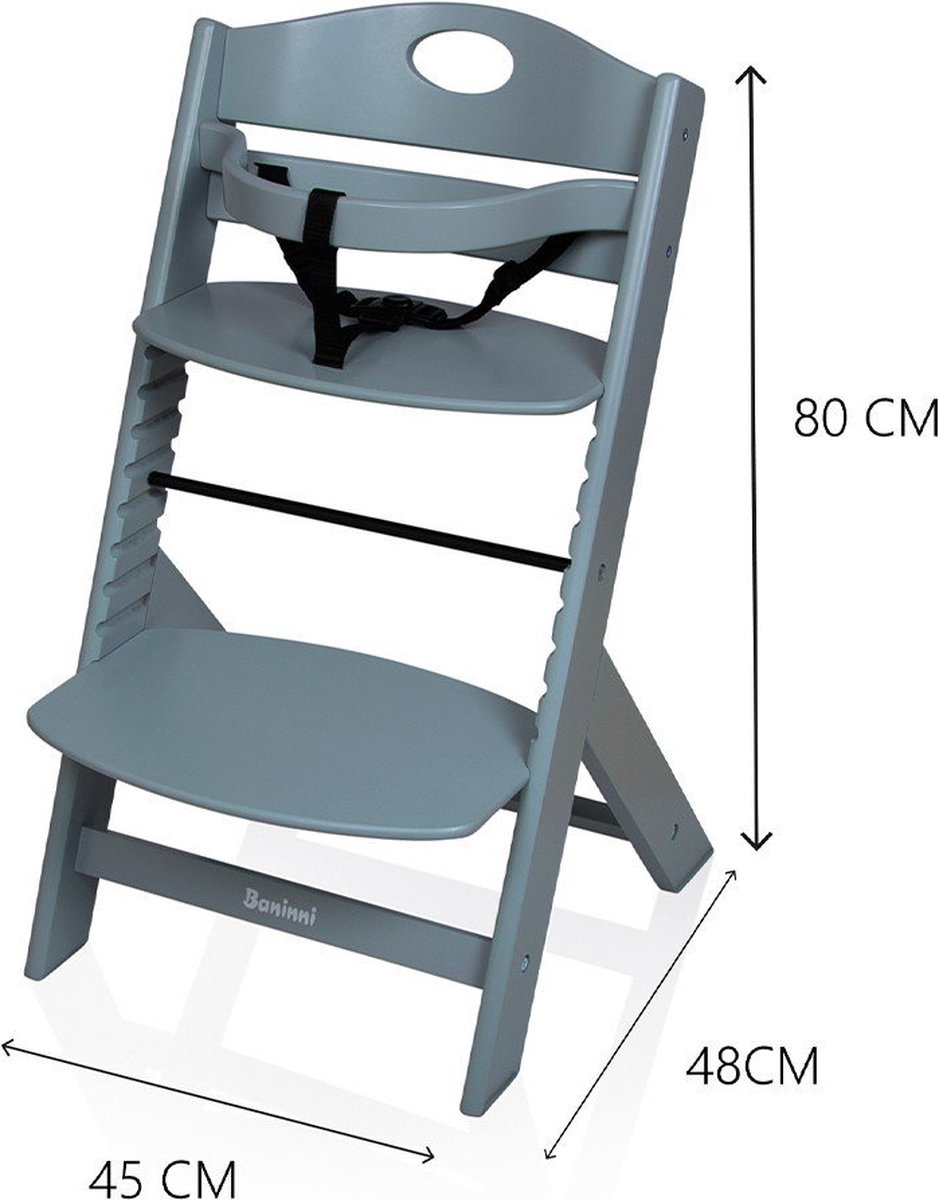 Cabino Opklapbare Kinderstoel Happy Grijs | Baby & Tiener Megastore