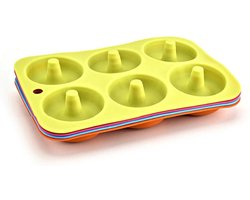 Donut Bakvorm - Donut Maker - Donut Mal - Donut Vorm - Zelf Donuts Maken - Siliconen Donut Vorm - Flexibele Donut Bakvorm - Antikleef - Voor 6 Donuts - Appelgroen