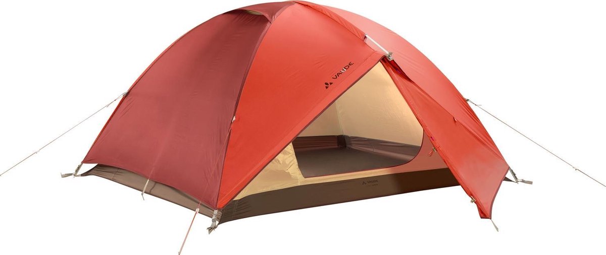 VAUDE Campo 3P Tent - terracotta - 3,223 kg - - 2 ingangen - 2 vestibules |  bol.com