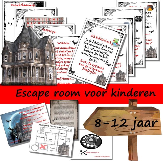 Escape room voor kinderen - Het verlaten huis - kinderfeestje - breinbreker - 8 t/m 12... |