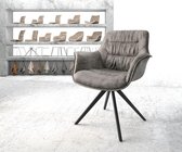 Draaistoel Kaira-Flex kruisframe hoekig zwart vintage grijs