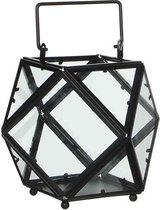 Mica Decorations lois lantaarn zwart maat in cm: 21 x 21 x 16 - ANTRACIET