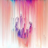 Schilderij - Abstract digitaal, roze, paars ,3 maten , Wanddecoratie