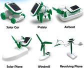 WiseGoods Solar Power Robot Bouwpakket Kit - DIY Educatief Speelgoed Zonne Energie - Leerzaam Bouwpakket - 6 in 1 - Wit/Groen