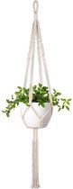 Plantenhanger 120cm (L) | Macramé / Gevlochten Touw | Handgemaakt | Planten-houder / Hang-plant | Planten Accessoires | Cream Wit | Wølfpacc