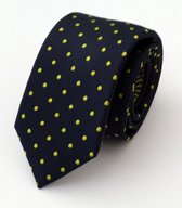 Zijden Stropdas - Blauw met groen rondjesmotief