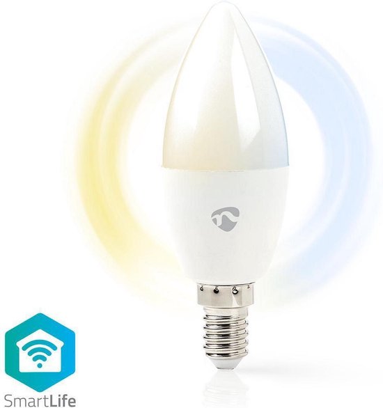 Nedis Wi-Fi smart LED-lamp | Warm- tot Koud-Wit | E14