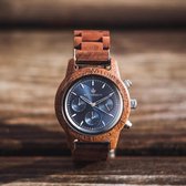 De officiële WoodWatch | Sapphire Silver | Houten horloge heren