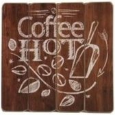 Tekstbord hout 40 cm Coffee Hot