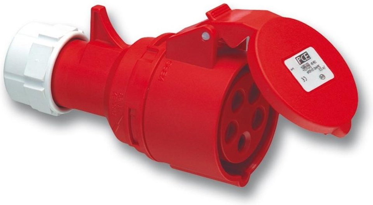 PCE Koppelcontactstop CEE 32A-400V 4P - IP44 - 6h - Rood