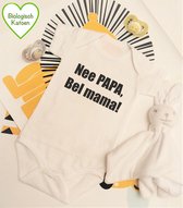 Rompercity - Design Romper Nee Papa Bel Mama / Biologisch Katoen / Geboorte Cadeau / Maat 62/68