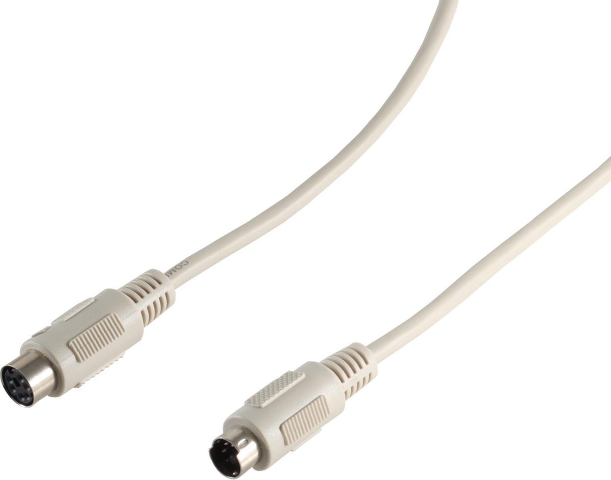 Mini DIN 6-pins PS/2 data verlengkabel / beige - 3 meter