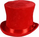 Rode hoge hoed - Luxe Velours
