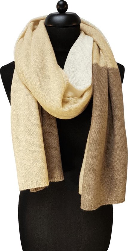 cashmere sjaal dames - cashmere sjaal - kasjmier sjaal - luxe sjaal / camel  beige... | bol.com