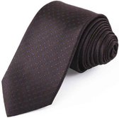 Zijden stropdassen - stropdas heren ThannaPhum Zijden stropdas donkerbruin met blauwe stippen