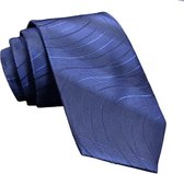 Zijden stropdassen - stropdas heren - ThannaPhum Donkerblauwe zijden stropdas met golfmotief