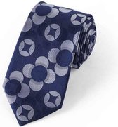 Zijden stropdassen - stropdas heren - ThannaPhum Zijden stropdas donkerblauw met bloemmotief