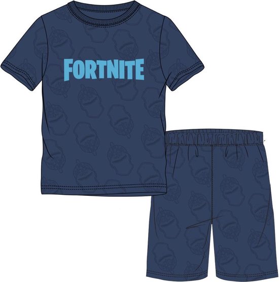 Fortnite pyjama met korte mouw - blauw - Maat 140 / 10 jaar | bol.com