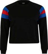 Urban Classics Sweater/trui -4XL- Sleeve Stripe Crew Zwart/Blauw