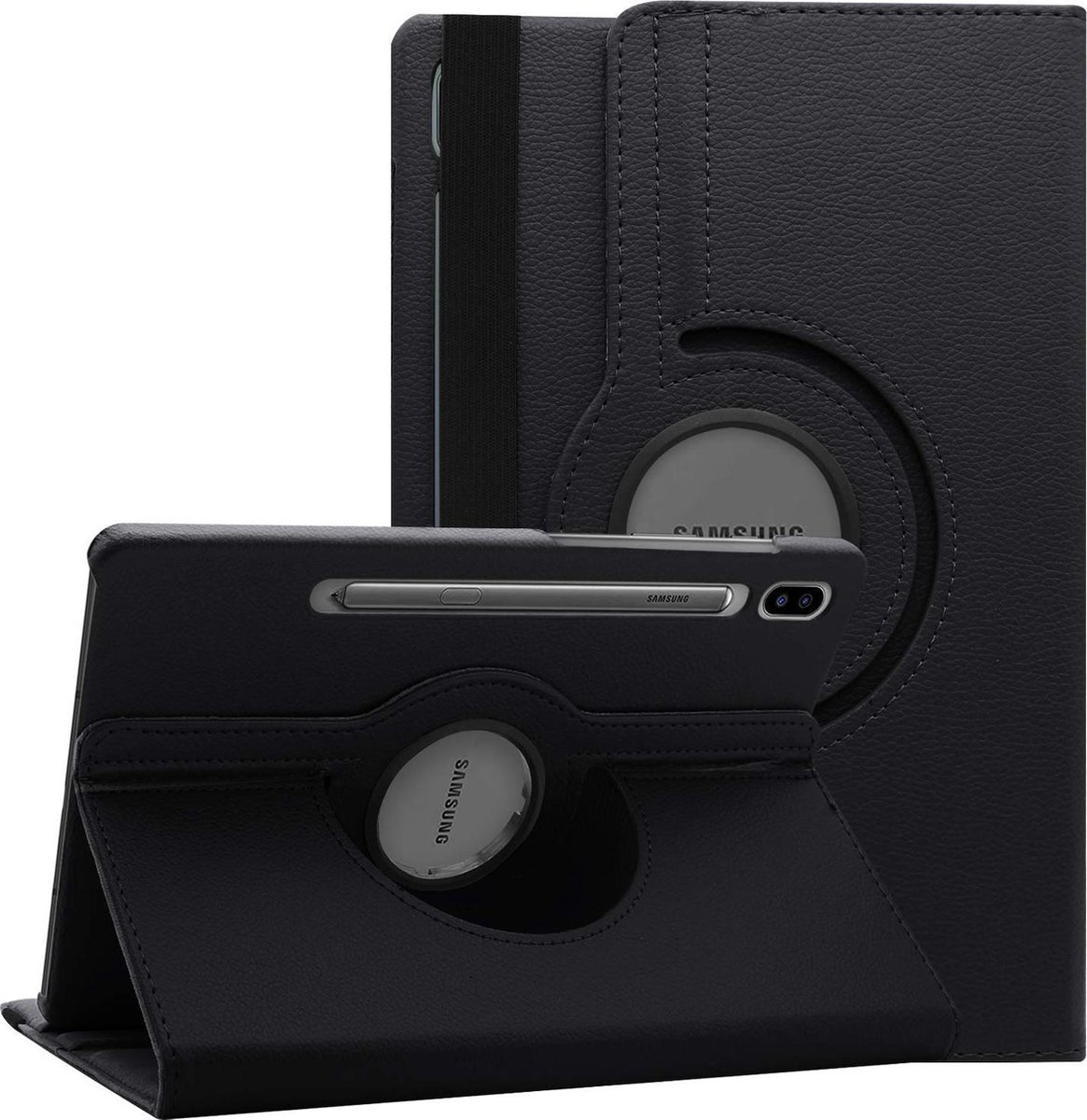 Samsung Galaxy Tab S6 Hoesje (T860) - Draaibare Tablet Case met Standaard - Zwart
