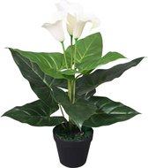 Kunst calla lelie plant met pot 45 cm wit