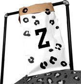 Opbergzak kinderkamer leopard met voorletter Z-Paperbag speelgoed-60x30cm