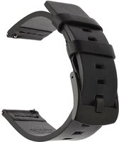 Leren Horloge Band Voor Garmin Vivomove / Vivomove HR / Vivomove 3 - Armband / Polsband / Strap Bandje / Sportband - Zwart - 20 mm