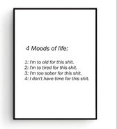 Postercity - Design Canvas Poster 4 Moods of Life / Muurdecoratie / Motivatie - Motivation Poster / 40 x 30cm / A3