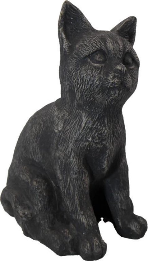 Luxe zwarte kat stenen sculptuur - handgesneden kristallen en helende