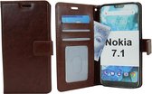 Nokia 7.1 - Bookcase Bruin - portemonee hoesje