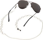 Freaky Glasses® - Brillenkoordje - briltouwtje - brillenketting - dames - goud met ruitjes