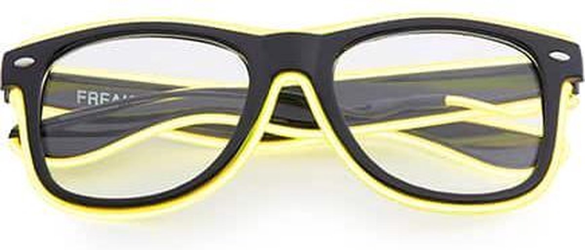 Freaky Glasses® - lichtgevende bril - LED brillen - Feestbril - Party - Festival - Rave - neon geel - Freaky Glasses