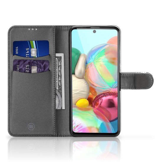 PU Cuir Premium Flip Case pour Samsung Galaxy A71 Coque Téléphone Crâne Cheveux