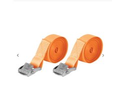 Carpoint Spanbanden – Lengte 4,5 meter – Breedte 25mm – Klemsluiting - Tot 250 KG – Met TÜV/GS keurmerk – 2 stuks